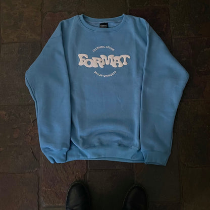 UNC Blue Puff Print Crew Neck