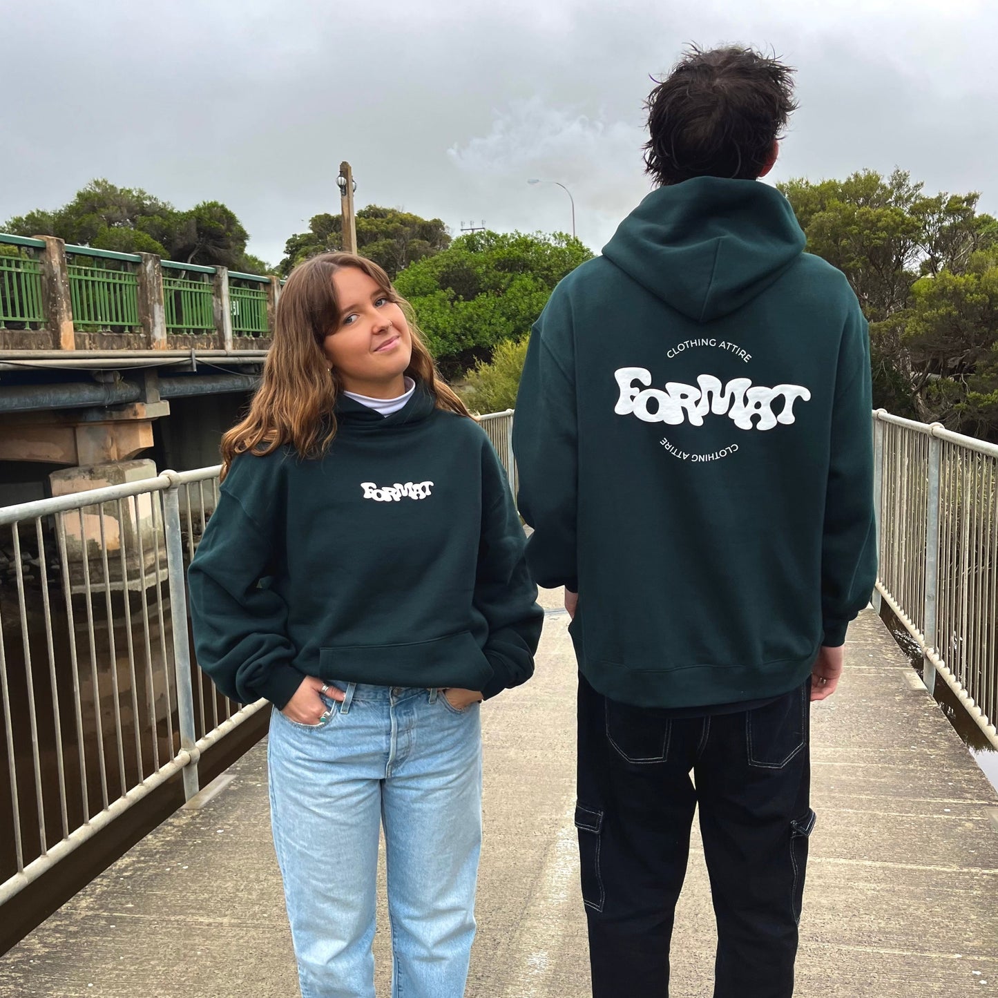 Pine Green Puff Print Hoodie